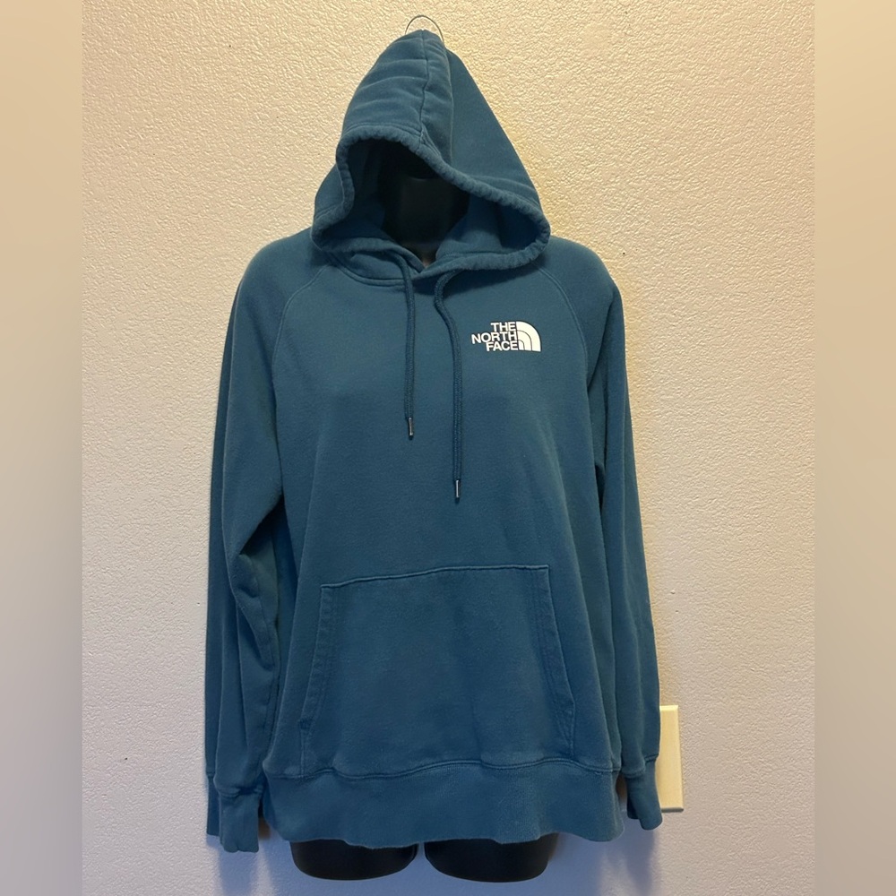 The North Face Women's Logo Teal Pullover Hoodie Sweatshirt Sz M